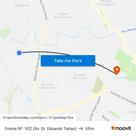 Frente Nº. 932 (Av. Dr. Eduardo Tahan) to Uftm map