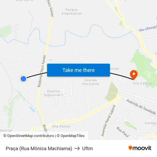 Praça (Rua Mônica Machiama) to Uftm map