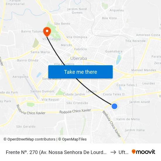 Frente Nº. 270 (Av. Nossa Senhora De Lourdes) to Uftm map