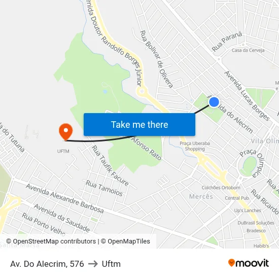 Av. Do Alecrim, 576 to Uftm map