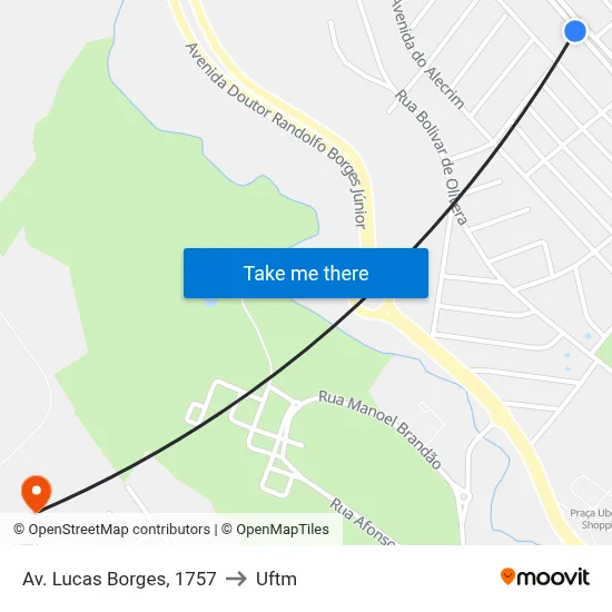 Av. Lucas Borges, 1757 to Uftm map