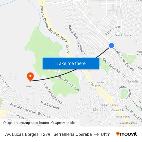 Av. Lucas Borges, 1279 | Serralheria Uberaba to Uftm map