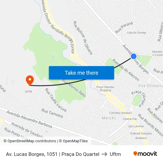 Av. Lucas Borges, 1051 | Praça Do Quartel to Uftm map