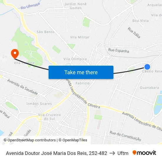 Avenida Doutor José Maria Dos Reis, 252-482 to Uftm map