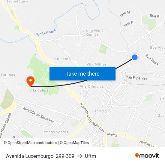 Avenida Luxemburgo, 299-309 to Uftm map