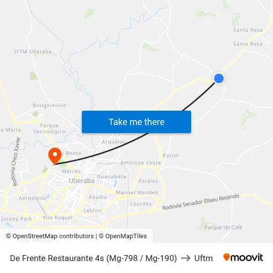De Frente Restaurante 4s (Mg-798 / Mg-190) to Uftm map