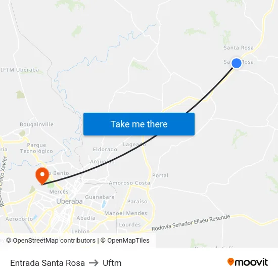 Entrada Santa Rosa to Uftm map