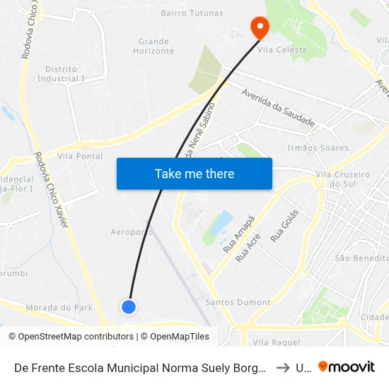 De Frente Escola Municipal Norma Suely Borges (Rua Ana Da Silva Campos) to Uftm map