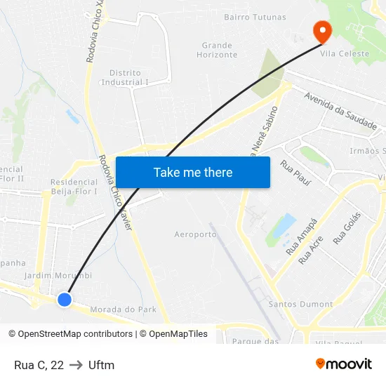 Rua C, 22 to Uftm map