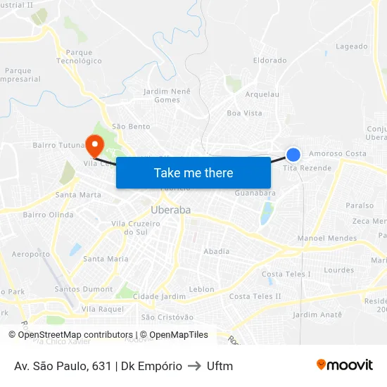 Av. São Paulo, 631 | Dk Empório to Uftm map