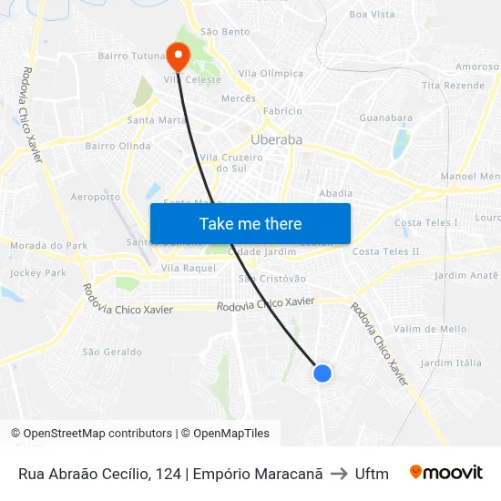 Rua Abraão Cecílio, 124 | Empório Maracanã to Uftm map