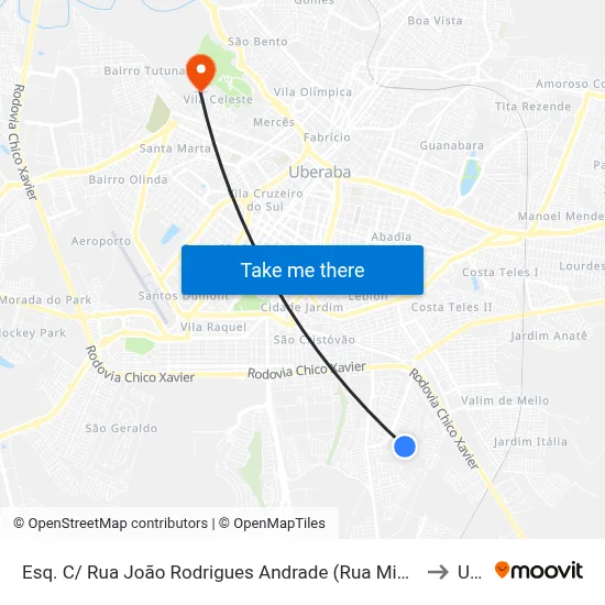 Esq. C/ Rua João Rodrigues Andrade (Rua Miguel Teixeira De Souza) to Uftm map