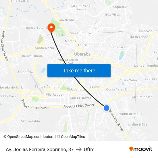Av. Josias Ferreira Sobrinho, 37 to Uftm map