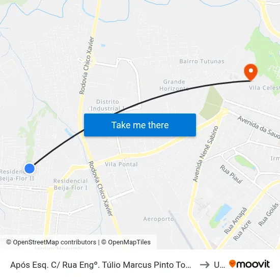 Após Esq. C/ Rua Engº. Túlio Marcus Pinto Tomain (Rua Ivon João José Fernandes) to Uftm map