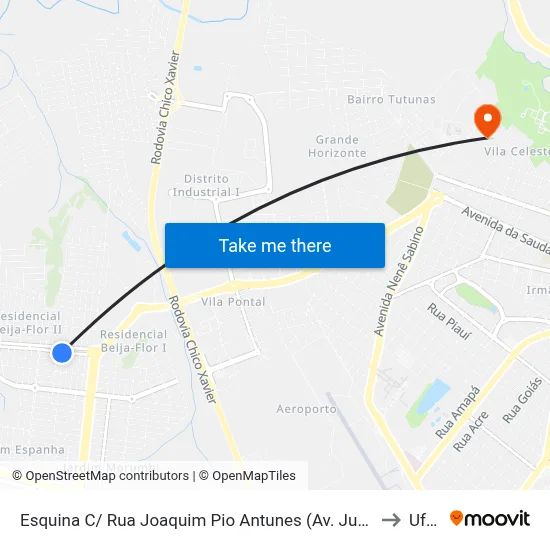 Esquina C/ Rua Joaquim Pio Antunes (Av. Juca Pato) to Uftm map