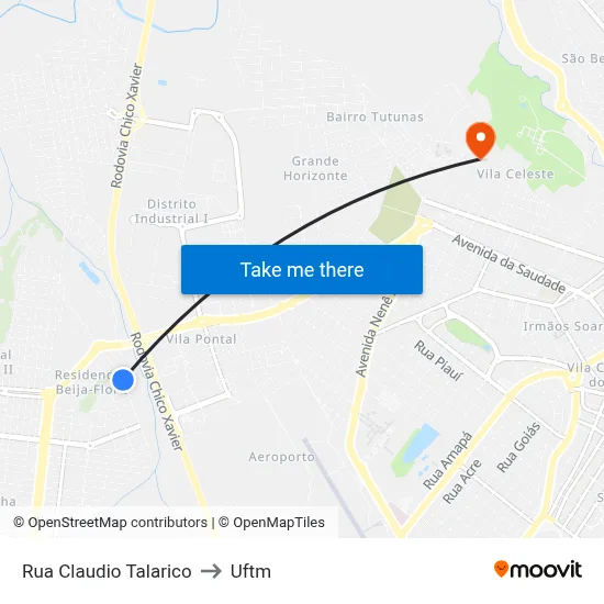 Rua Claudio Talarico to Uftm map