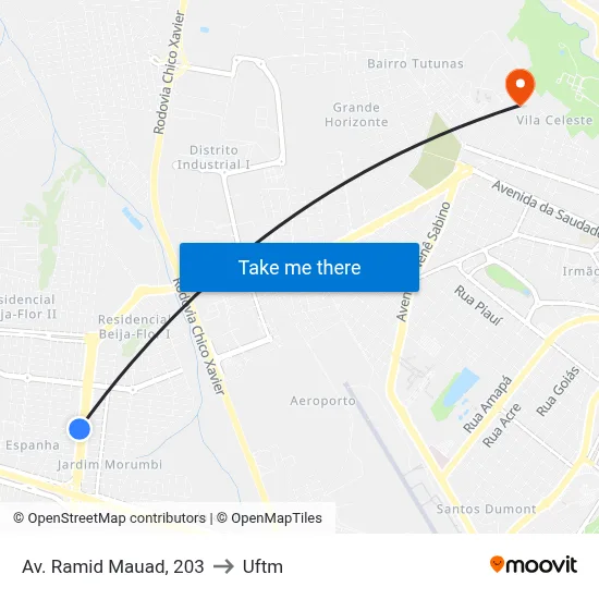 Av. Ramid Mauad, 203 to Uftm map