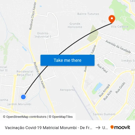 Vacinação Covid-19 Matricial Morumbi - De Frente Ubs Jardim Morumbi to Uftm map