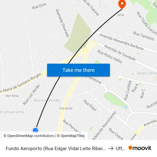 Fundo Aeroporto (Rua Edgar Vidal Leite Ribeiro) to Uftm map