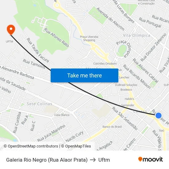 Galeria Rio Negro (Rua Alaor Prata) to Uftm map