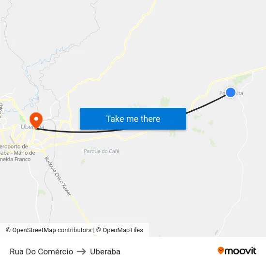 Rua Do Comércio to Uberaba map