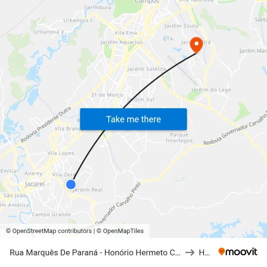 Rua Marquês De Paraná - Honório Hermeto Carneiro Leão Zona Preferencial 01 - Zap 1 Jacareí - São Paulo 12312 Brasil to Humanitas map