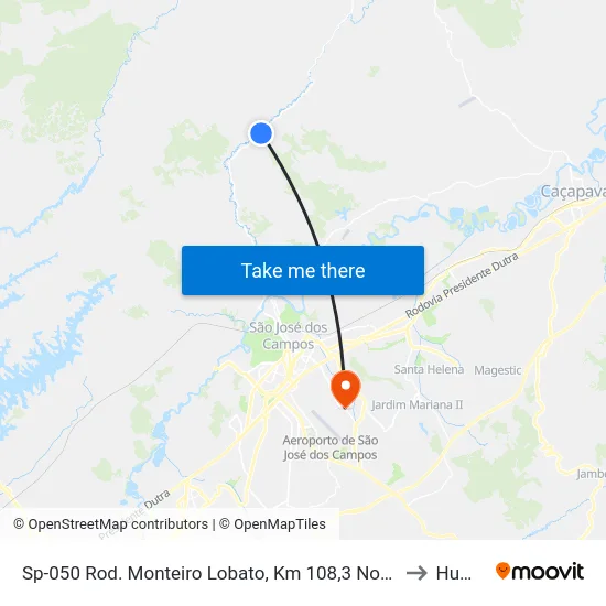 Sp-050 Rod. Monteiro Lobato, Km 108,3 Norte - São José Dos Campos, Sp, Brasil to Humanitas map