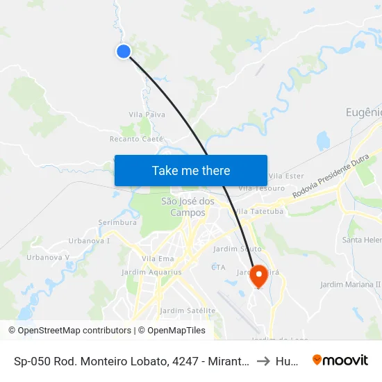 Sp-050 Rod. Monteiro Lobato, 4247 - Mirante Do Buquirinha, São José Dos Campos to Humanitas map