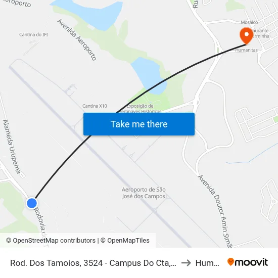 Rod. Dos Tamoios, 3524 - Campus Do Cta, São José Dos Campos to Humanitas map