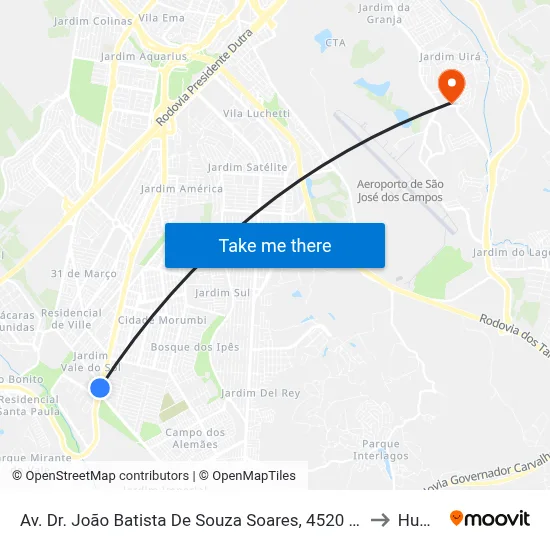 Av. Dr. João Batista De Souza Soares, 4520 - Cidade Morumbi, São José Dos Campos to Humanitas map