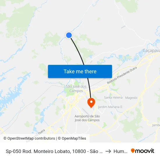 Sp-050 Rod. Monteiro Lobato, 10800 - São José Dos Campos, Sp, Brasil to Humanitas map