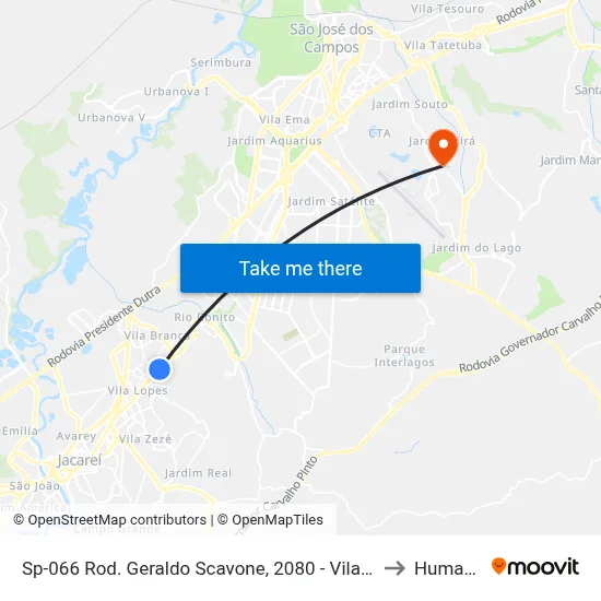 Sp-066 Rod. Geraldo Scavone, 2080 - Vila Ditalia, Jacareí to Humanitas map