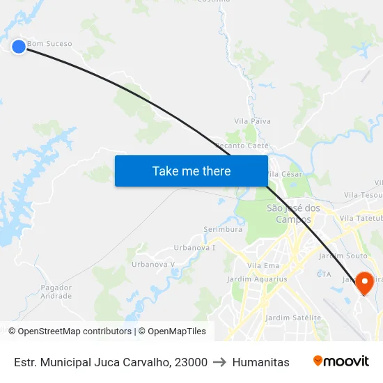 Estr. Municipal Juca Carvalho, 23000 to Humanitas map