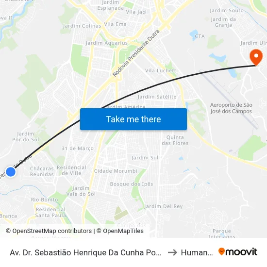 Av. Dr. Sebastião Henrique Da Cunha Pontes, S/Nº to Humanitas map