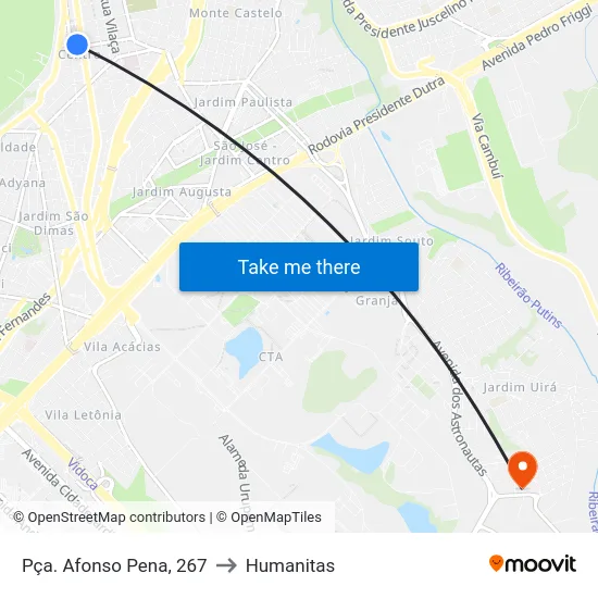 Pça. Afonso Pena, 267 to Humanitas map