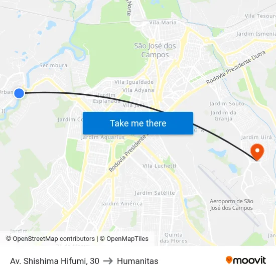 Av. Shishima Hifumi, 30 to Humanitas map