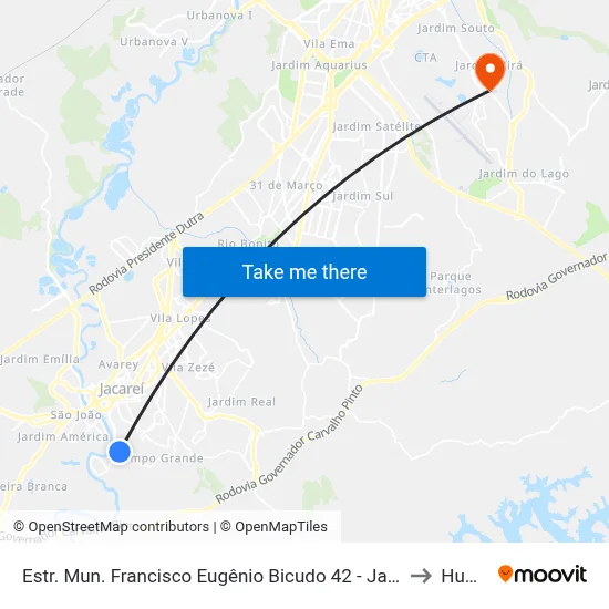 Estr. Mun. Francisco Eugênio Bicudo 42 - Jardim Colinas Jacareí - SP 12319-010 Brasil to Humanitas map