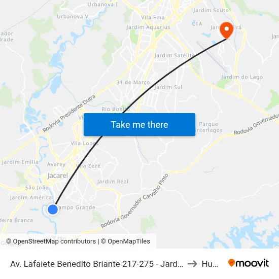 Av. Lafaiete Benedito Briante 217-275 - Jardim Do Vale Jacareí - SP 12319-440 Brasil to Humanitas map