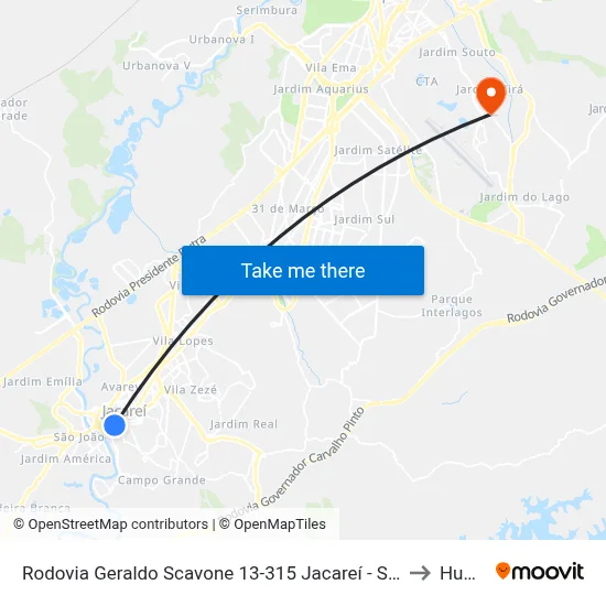 Rodovia Geraldo Scavone 13-315 Jacareí - SP 12308-000 República Federativa Do Brasil to Humanitas map