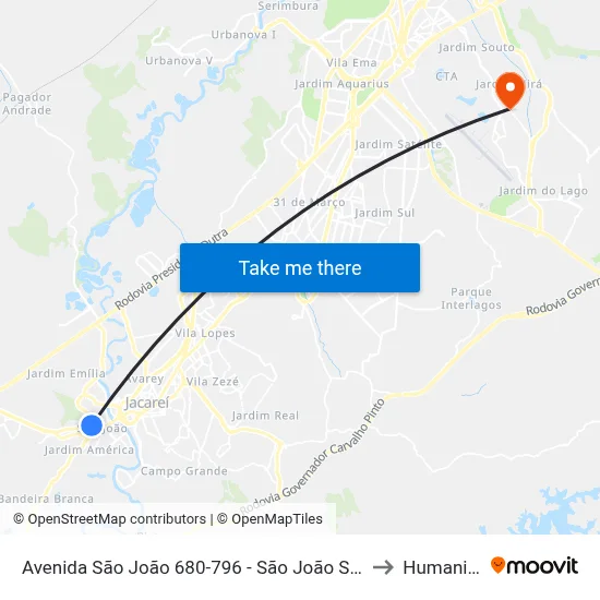 Avenida São João 680-796 - São João SP Brasil to Humanitas map