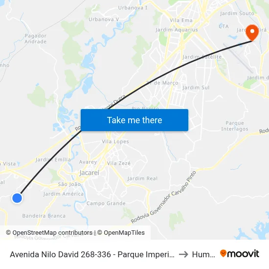 Avenida Nilo David 268-336 - Parque Imperial Jacareí - SP 12329-037 Brasil to Humanitas map