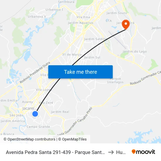 Avenida Pedra Santa 291-439 - Parque Santo Antonio Jacareí - SP 12309-340 Brasil to Humanitas map