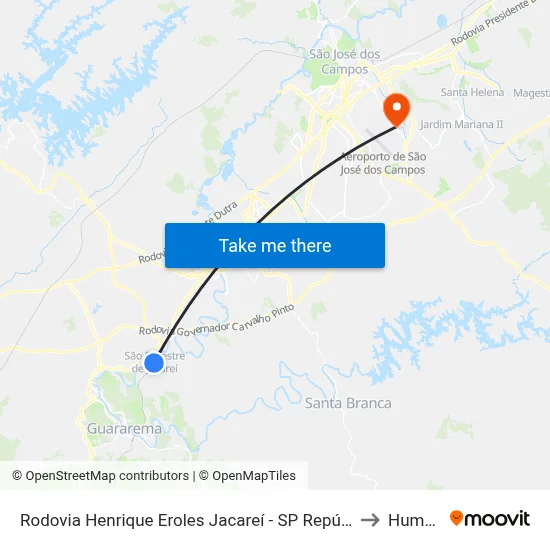 Rodovia Henrique Eroles Jacareí - SP República Federativa Do Brasil to Humanitas map
