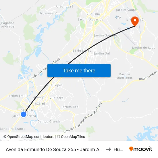 Avenida Edmundo De Souza 255 - Jardim América Jacareí - SP 12322-050 Brasil to Humanitas map