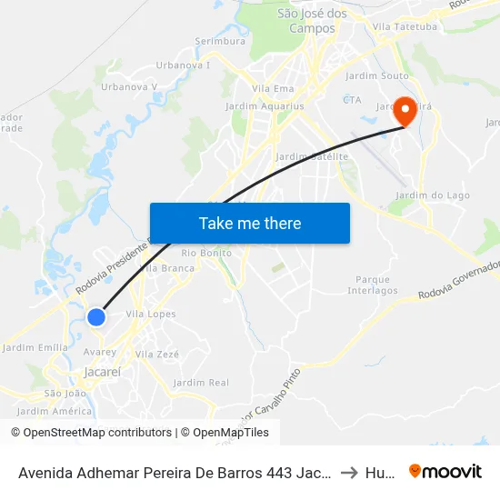 Avenida Adhemar Pereira De Barros 443 Jacareí - SP 12328-300 República Federativa Do Brasil to Humanitas map
