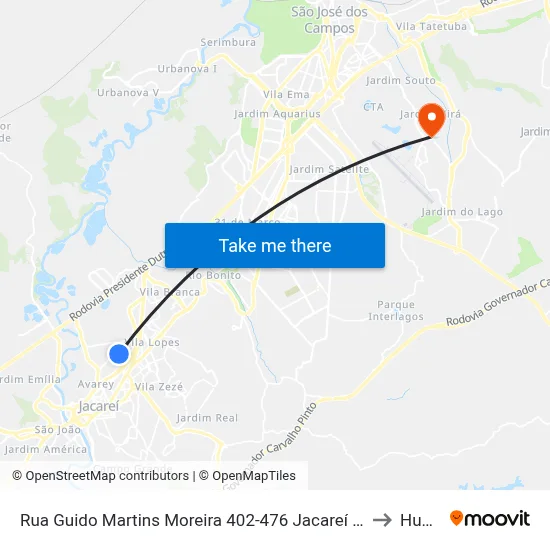 Rua Guido Martins Moreira 402-476 Jacareí - SP 12328-340 República Federativa Do Brasil to Humanitas map