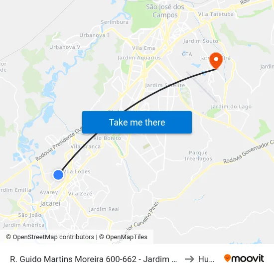 R. Guido Martins Moreira 600-662 - Jardim Santa Maria Jacareí - SP 12328-340 Brasil to Humanitas map