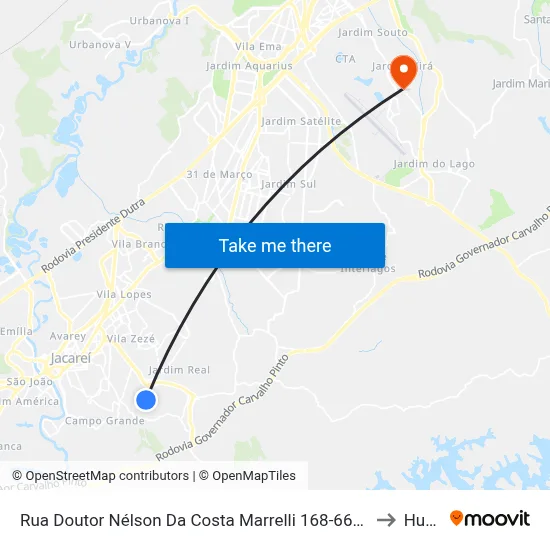 Rua Doutor Nélson Da Costa Marrelli 168-662 Jacareí - SP 12316-230 República Federativa Do Brasil to Humanitas map
