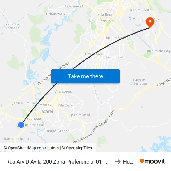 Rua Ary D Ávila 200 Zona Preferencial 01 - Zap 1 Jacareí - São Paulo 12323 Brasil to Humanitas map