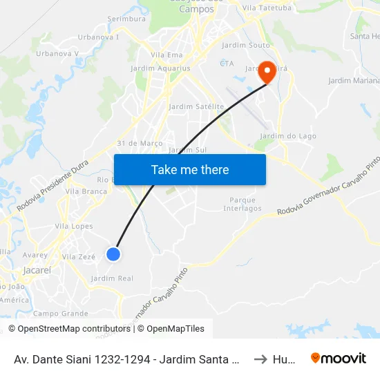 Av. Dante Siani 1232-1294 - Jardim Santa Marina Jacareí - SP 12312-420 Brasil to Humanitas map